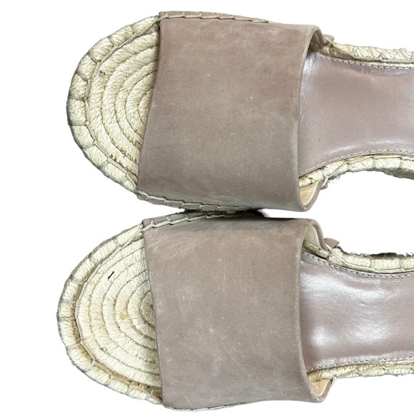 Vince Camuto Suede Wedge Sandals Espadrilles in Taupe Tan Size 9.5 Suede Leather - Picture 8 of 15
